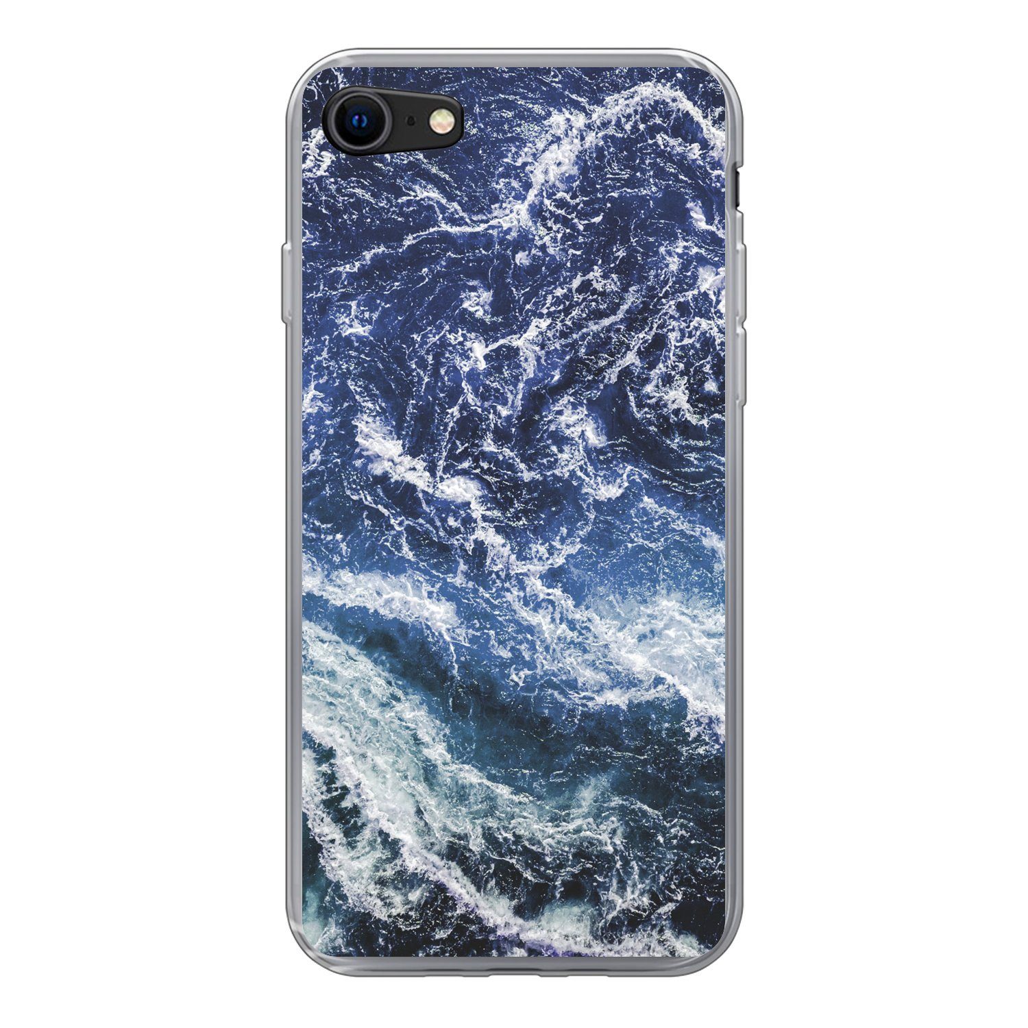 MuchoWow Handyhülle für Apple iPhone 7 Naturstein - Meer - Marmor, Smartphone-Bumper, Print, Handy Schutzhülle Dünn