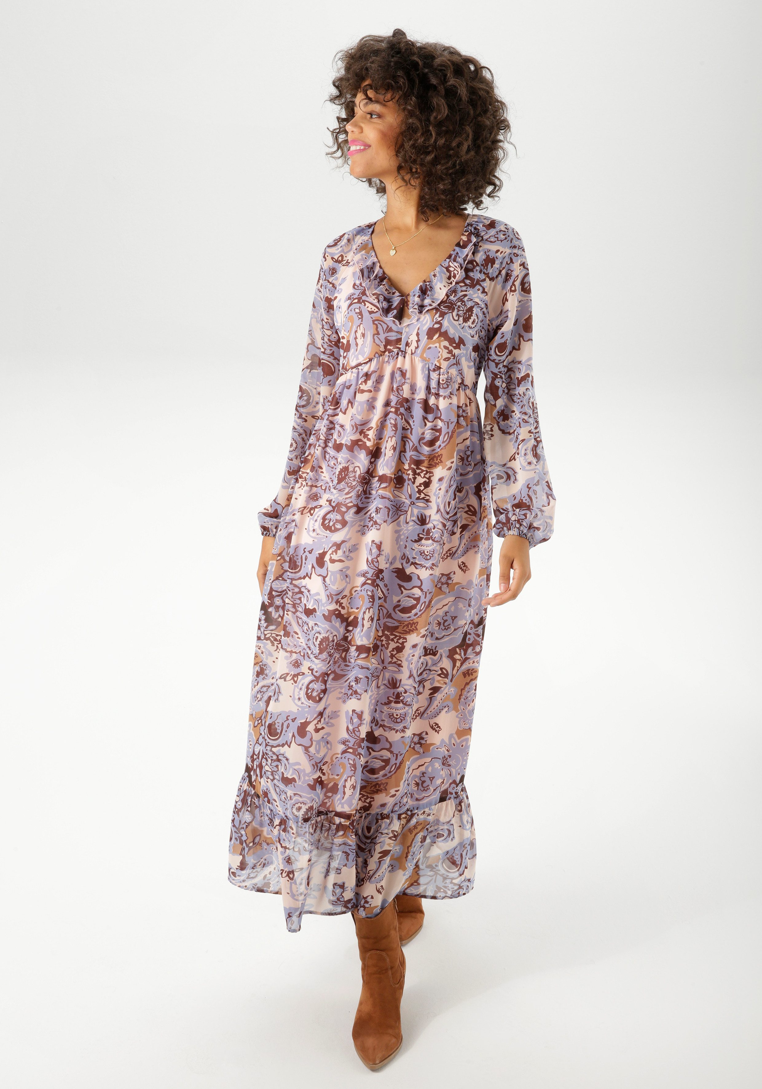 Aniston CASUAL Maxikleid mit fantasievollem, grafischen günstig online kaufen