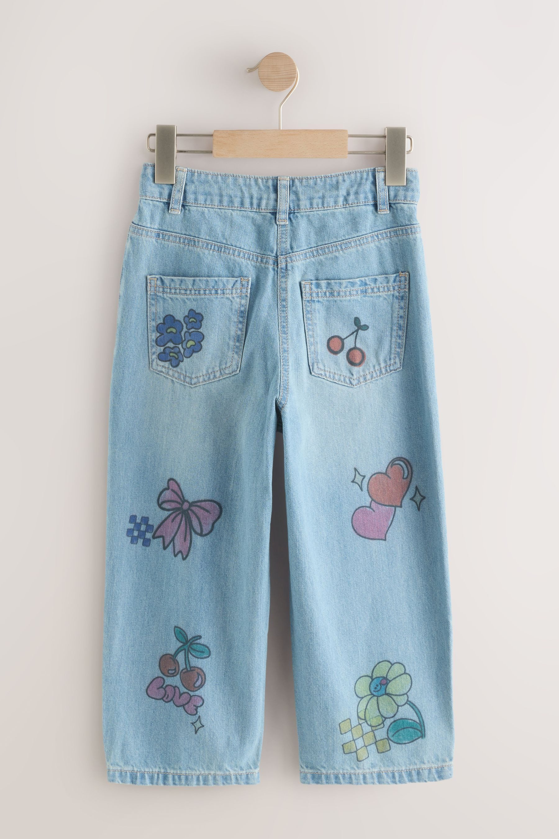 Next Gerade Jeans Jeans mit Doodle-Print (1-tlg)