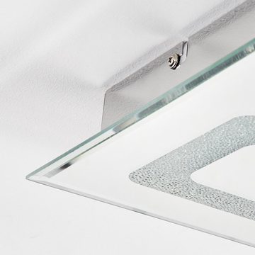 hofstein Deckenleuchte moderne Deckenleuchte aus Metall/Glas in Chromfarben, LED fest integriert, 3000 Kelvin, 36 cm x 36 cm, 27 Watt, 1680 Lumen, 3000 Kelvin