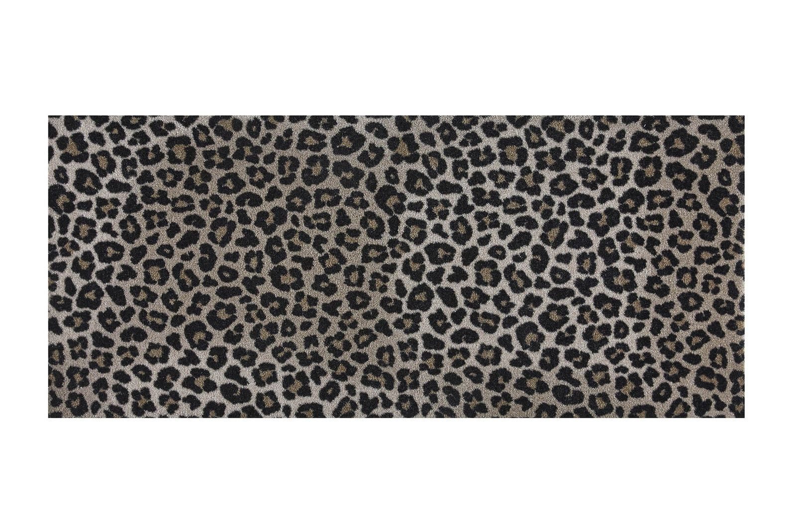 MD Entree Fußmatte Universal Teppichläufer Wohnzimmer Teppich, rechteckig, Höhe: 8 mm, bei 30° waschbar, anti-rutsch, 67 x 150 cm, Safari Leo, beige