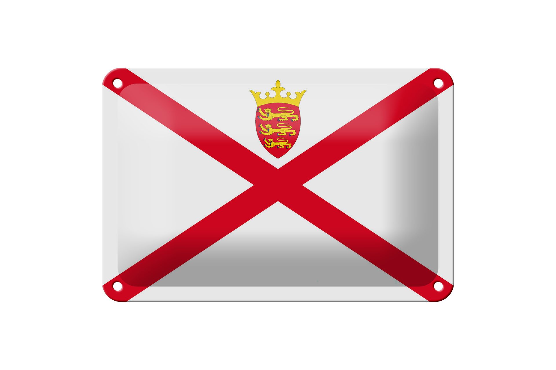 Femer GmbH Metallschild Flagge Jerseys 18x12cm Flag of Jersey, (1 St), gewölbte Oberfläche, abgerundete Ecken, umgeschlagene Kanten