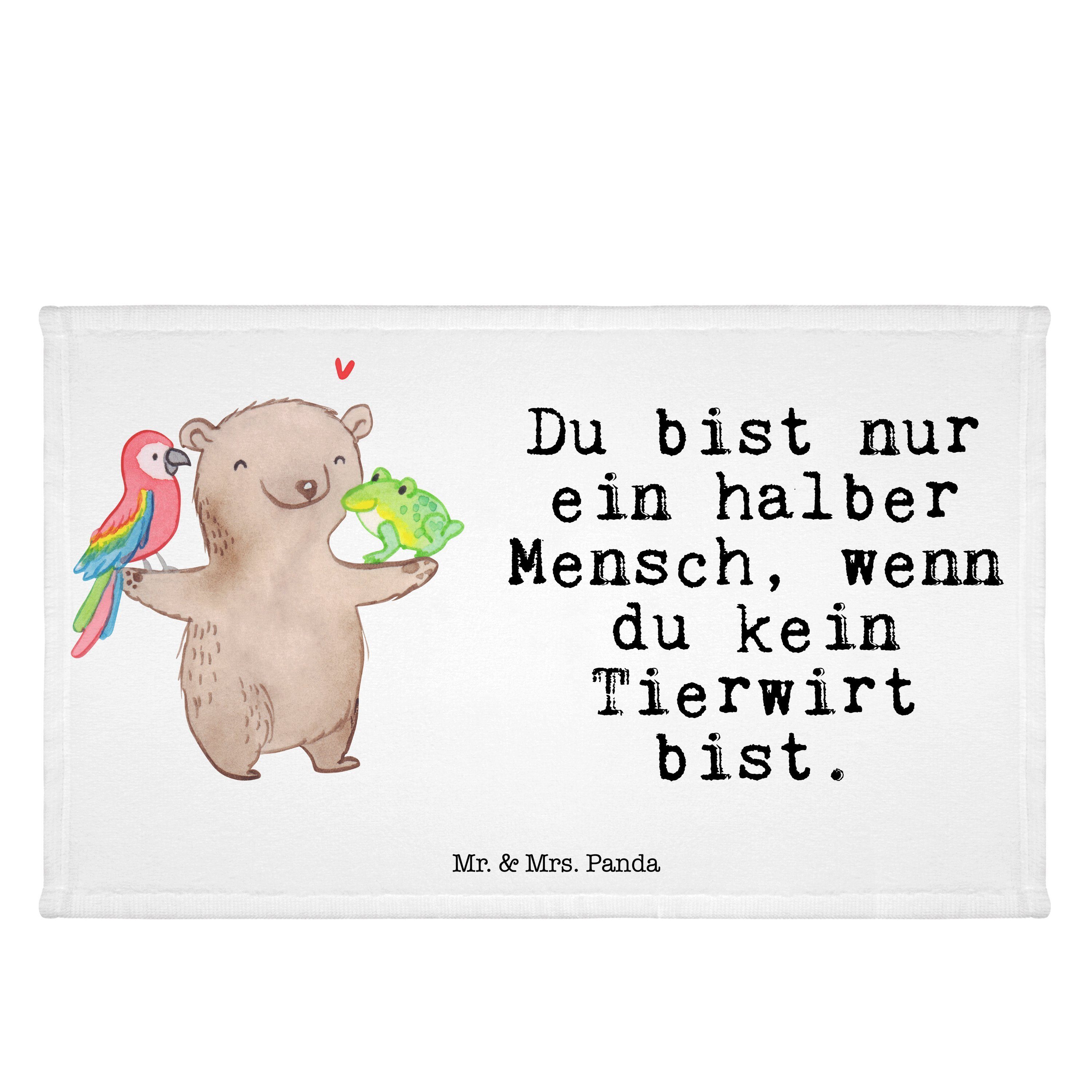 Mr. & Mrs. Panda Handtuch Tierwirt mit Herz - Weiß - Geschenk, Reisehandtuch, Sport Handtuch, A, (1-St)