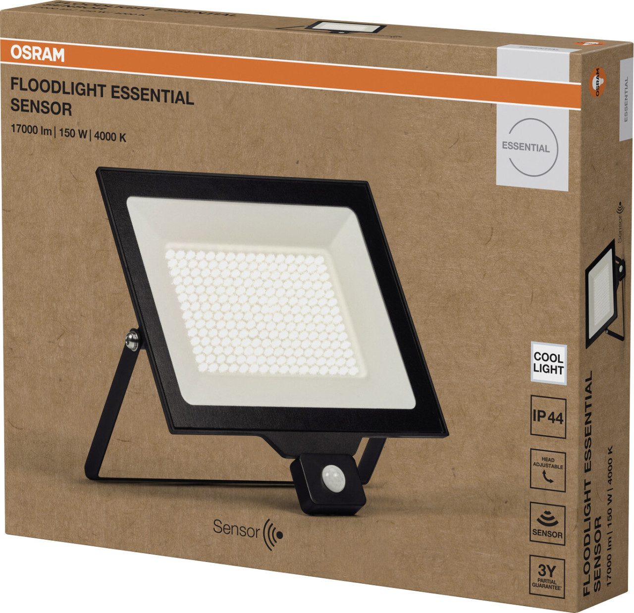 Osram Wandstrahler Osram Außenleuchte Floodlight Essential, Inkl. Leuchtmittel, Mit Bewegungsmelder nicht dimmbar