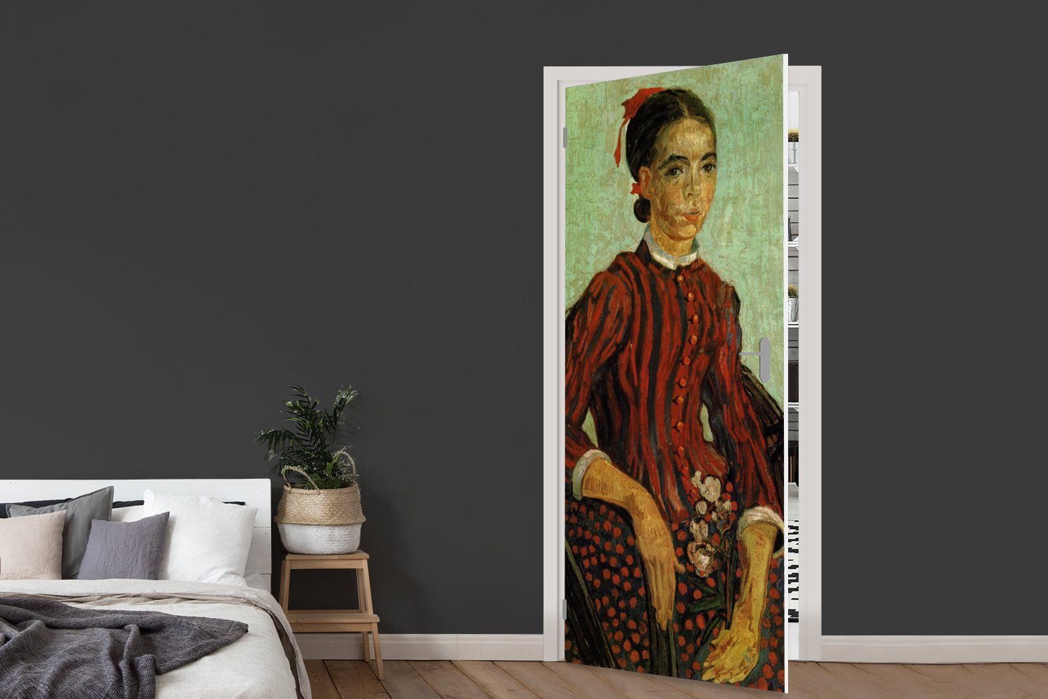 Mousmé Türaufkleber, MuchoWow van La bedruckt, für (1 Vincent St), Gogh, cm Fototapete Tür, - Türtapete Matt, 75x205