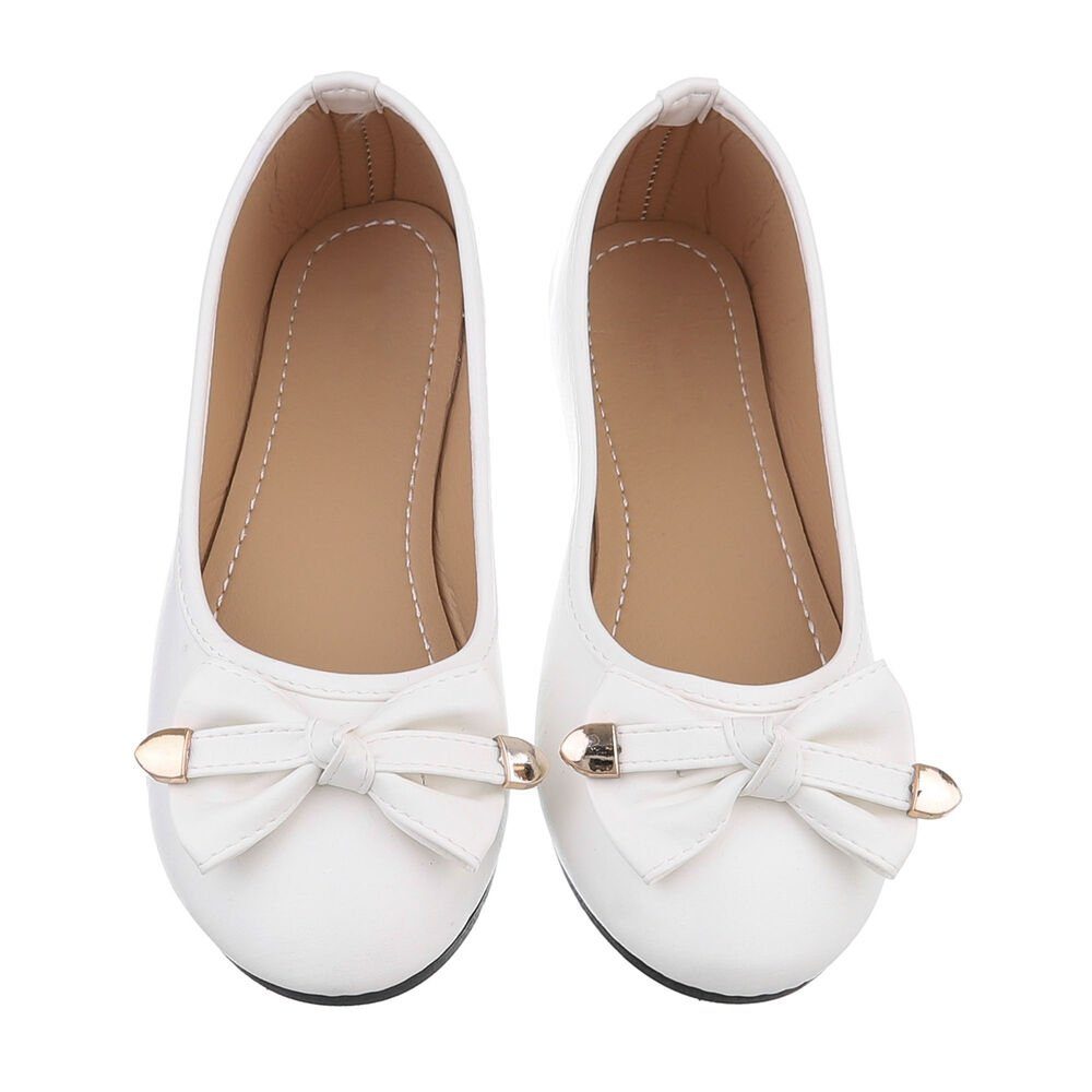 Ital-Design Damen Freizeit Ballerina (85894164) Blockabsatz Klassische Ballerinas in Weiß