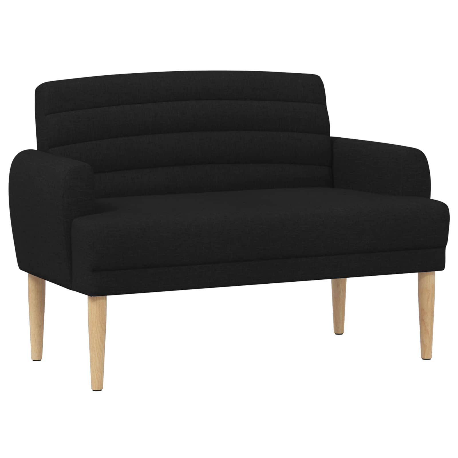 vidaXL Sitzbank Zweisitzer mit Knopfheftung Schwarz 116 x 67 x 80 cm Stoff (1-St), Zweisitzer mit Knopfheftung Schwarz 116 x 67 x 80 cm Stoff