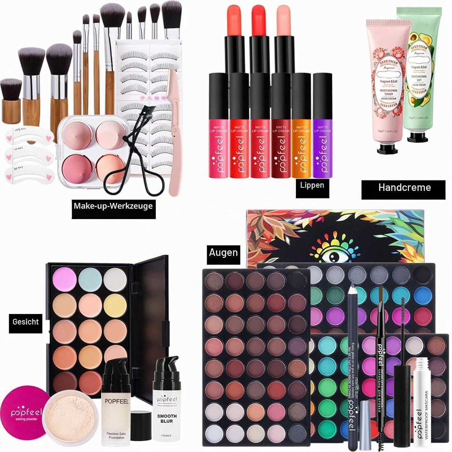 LuxusKollektion Schmink-Set Make-up Geschenkset Schminkkoffer Lidschatten Lippenstift