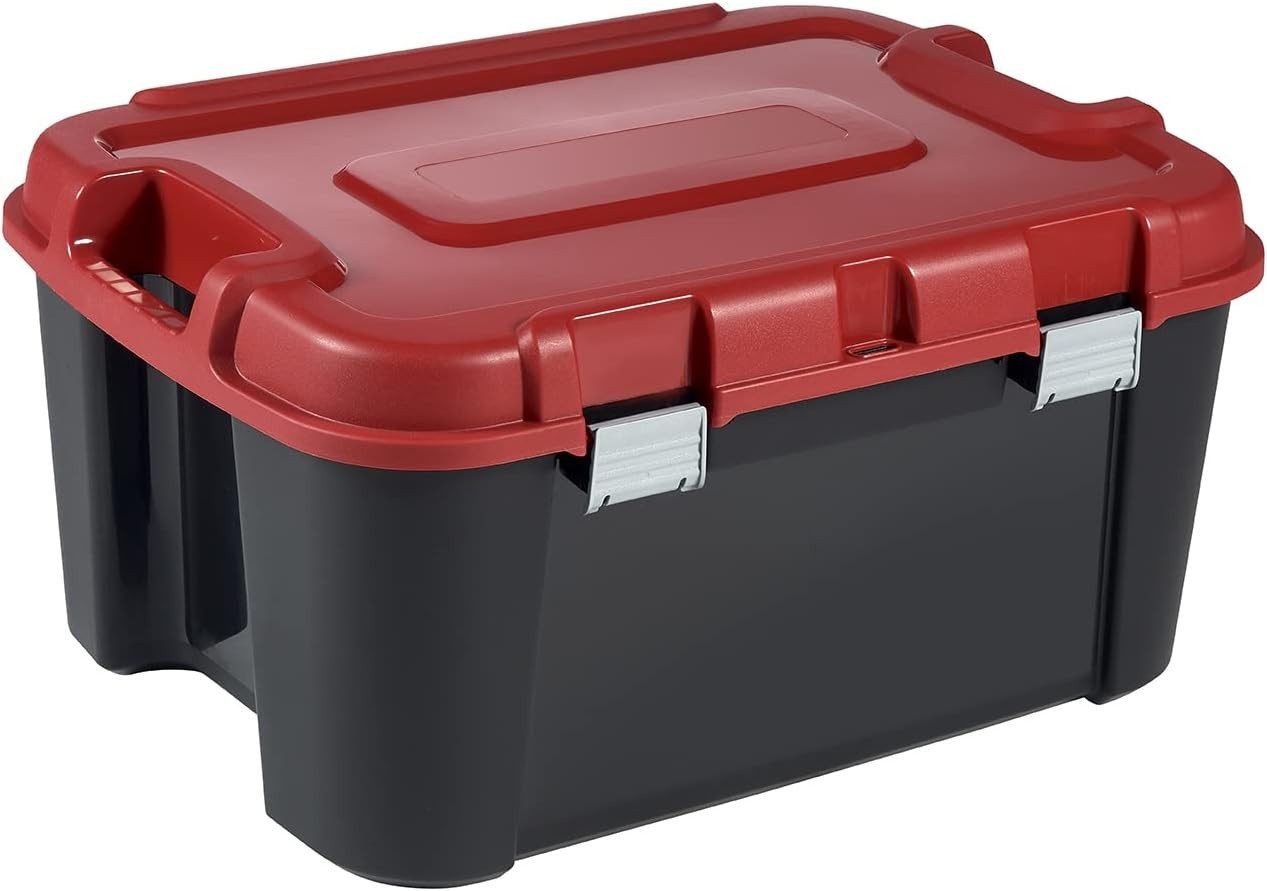 Keter Werkzeugkoffer KETER ALLIBERT Totem 229195 Transportbox 60 L Schwarz Rot, Transportkoffer 60L Werkzeugkoffer Stapelbox