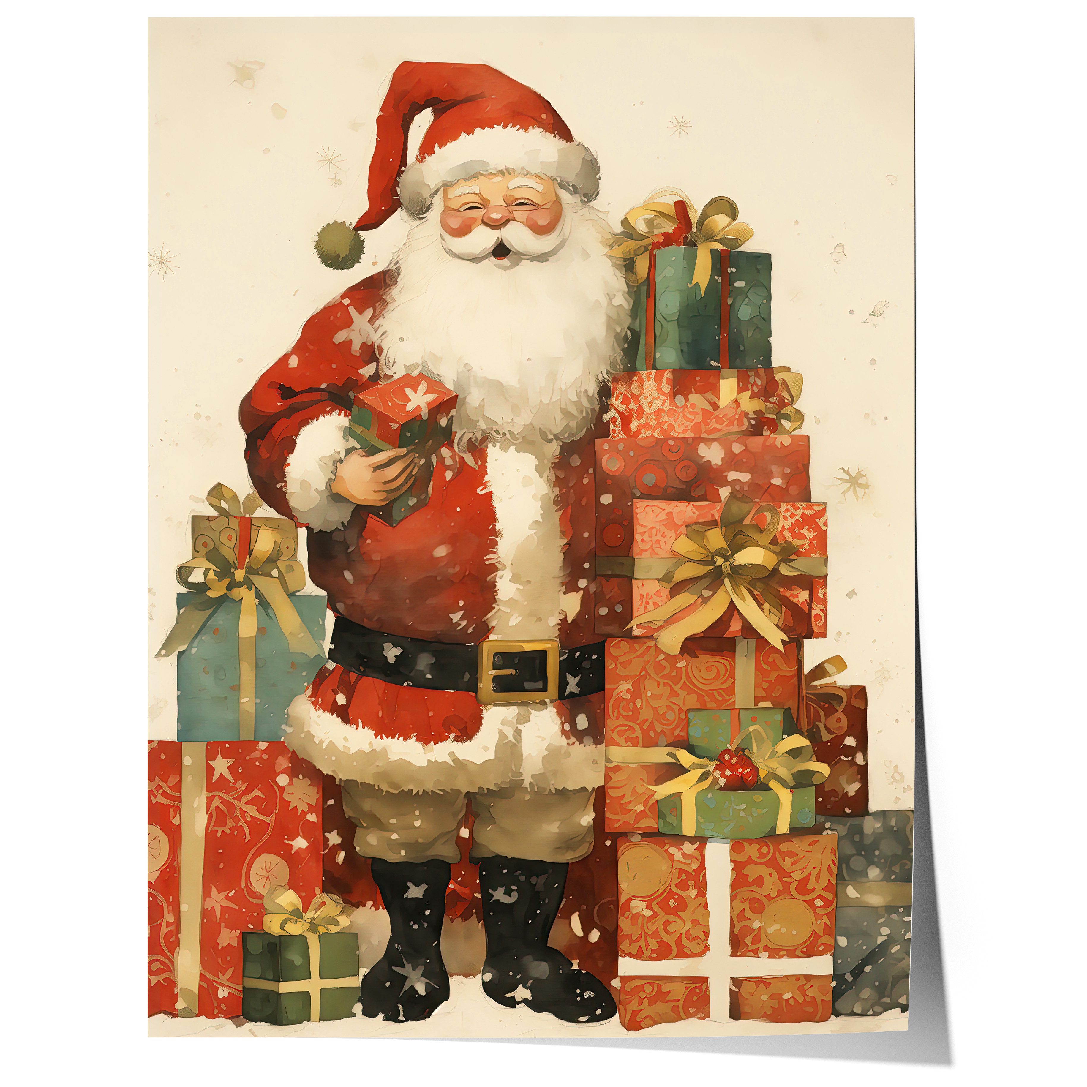 JUSTGOODMOOD Плакат Weihnachtsmann · Geschenkidee für Weihnachtsliebhaber, (1 St), verschiedene Größen wählbar