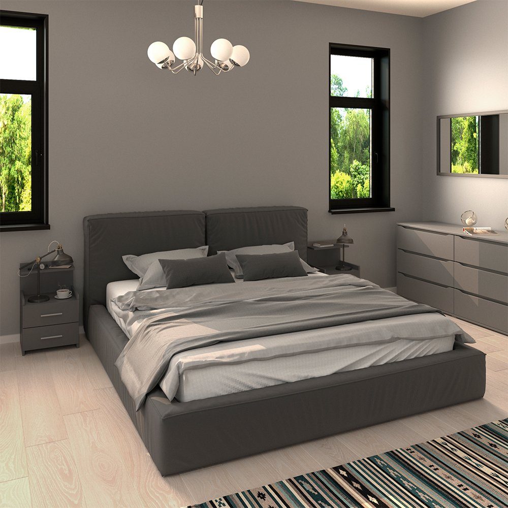 Vicco Nachtschrank Alpin, Anthrazit, 40 x 62 cm