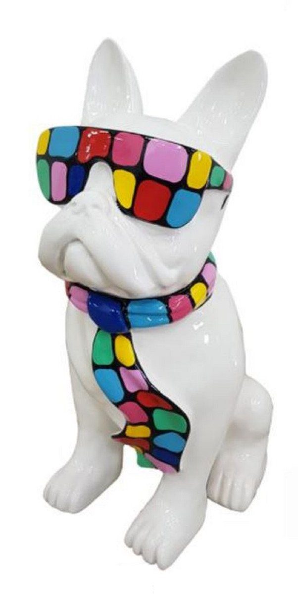 80 Skulptur Deko Deko cm Padrino - - Bulldogge Figuren H. Deko Deko Hund Weiß Deko Garten XXL Skulptur Figur Mehrfarbig Figur XXL Deko Luxus Casa Skulptur Deko XXL - Große - - / Luxus Wohnzimmer -