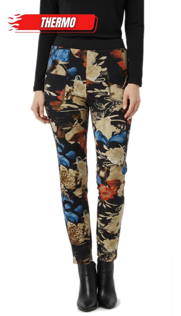 dy_mode Thermohose Damen Thermohose Gefütterte Thermoleggings Thermo Schlupfhose Bunt Middel Waist, mit Innenfutter, mit elastischem Bund