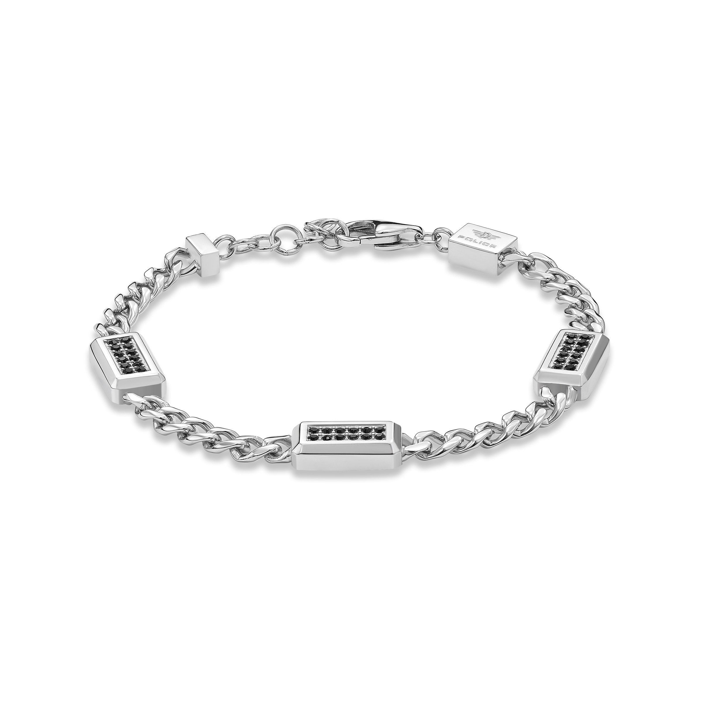 Police Armband Jet, mit Kristallstein (synth)