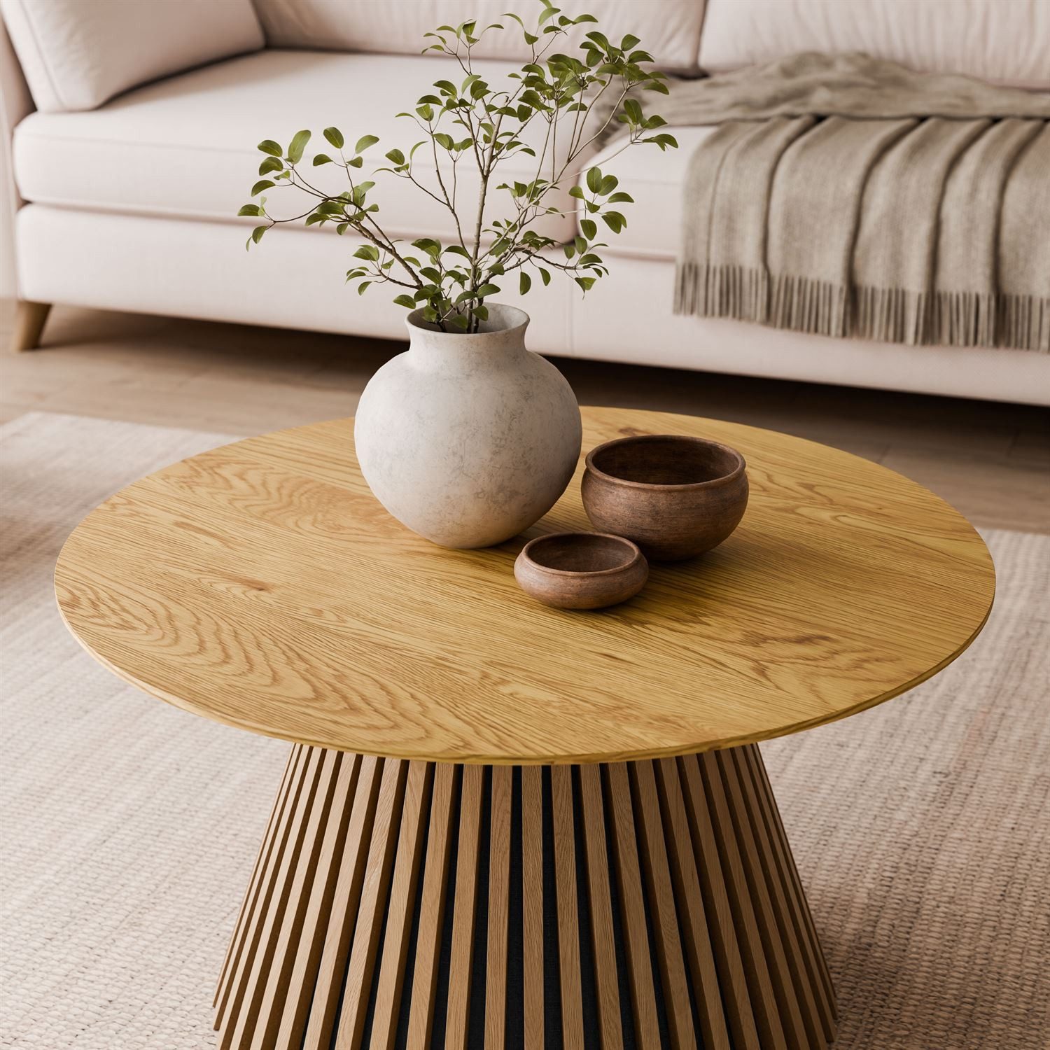 Lookway Couchtisch MISTY mit Lamellenbasis