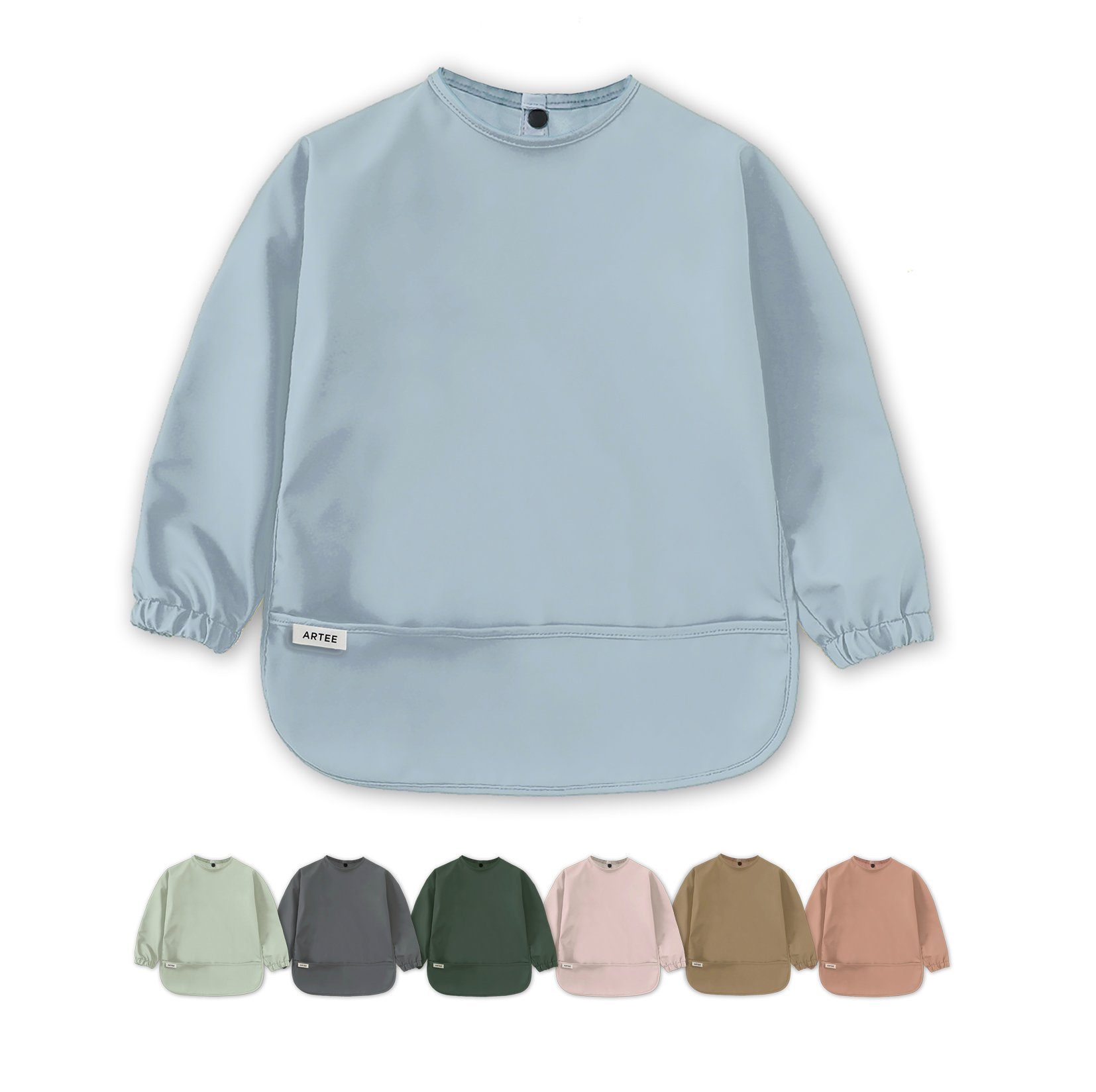 Artee Lätzchen Ärmellätzchen mit Auffangtasche Größe S für 6-18 Monate