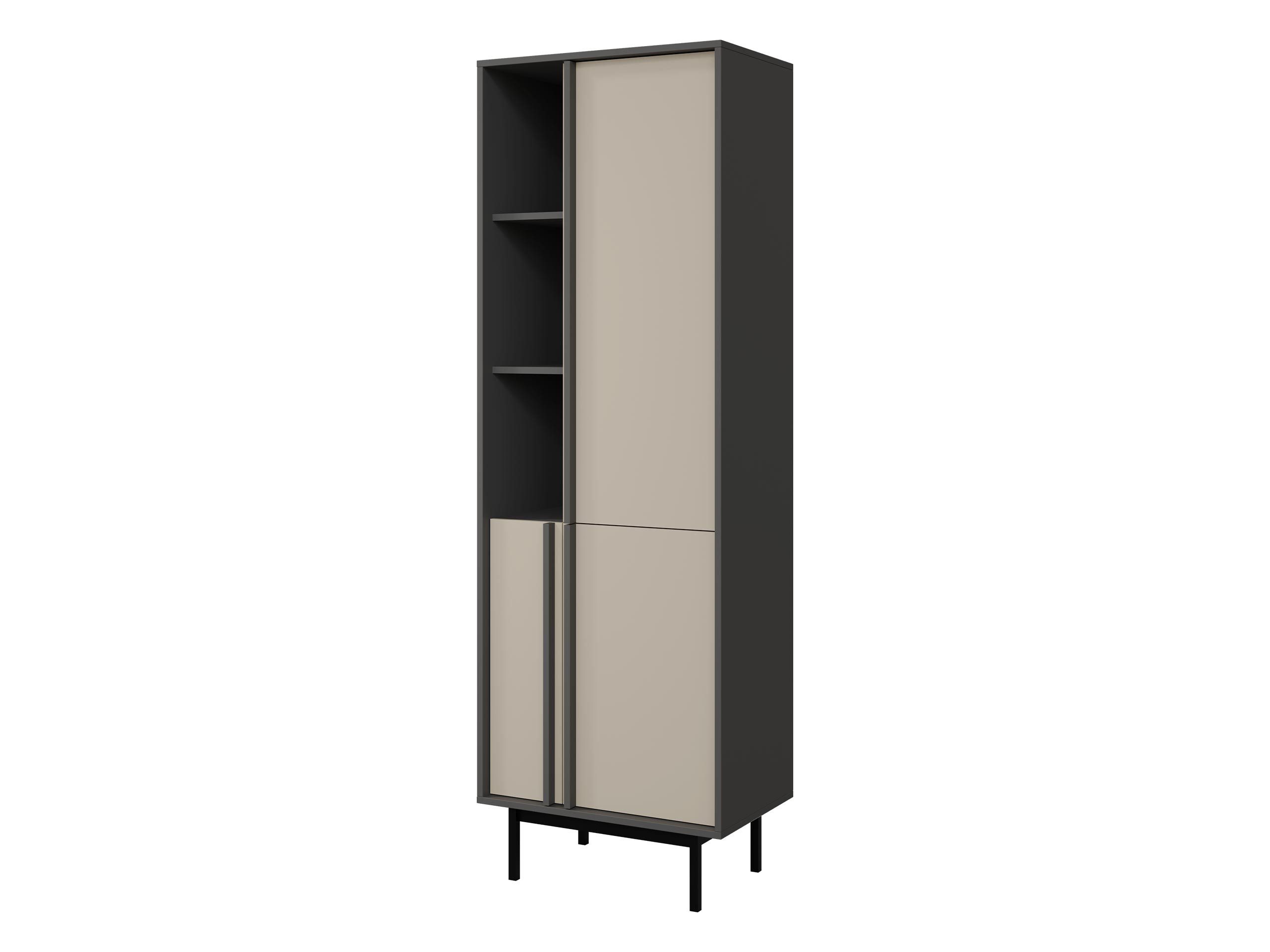 MIRJAN24 Regal Alsy 3D AL03, mit drei Drehtüren, 63x43x195 cm, Untergestell aus Metall