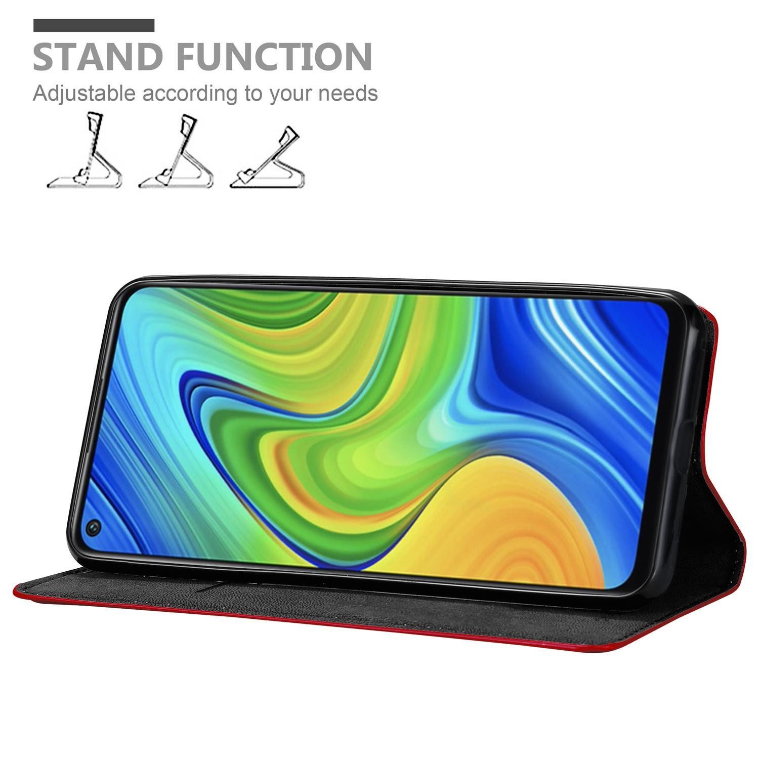 Cadorabo Handyhülle für Xiaomi RedMi NOTE 9 Hülle Xiaomi RedMi NOTE 9, Hülle Schutzhülle mit Standfunktion, Magnetverschluss und Kartenfach