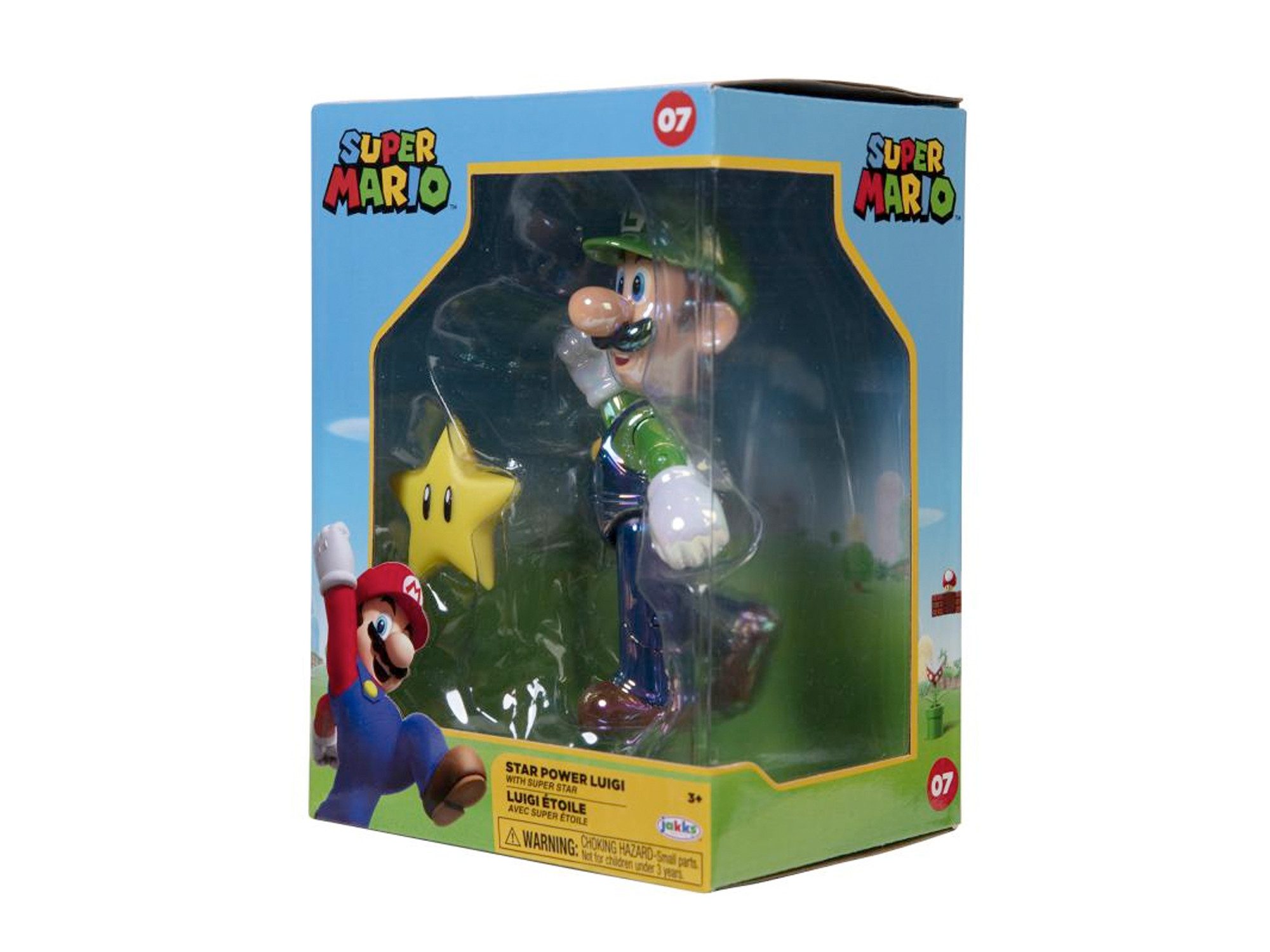 Nintendo Actionfigur Nintendo Super Mario Figur Luigi w/ Star in Sammlerbox, 10 cm