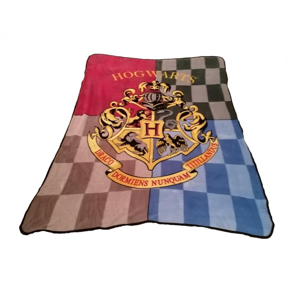 Kinderdecke Fleecedecke farbiges Hogwarts Wappen - Magische Harry Potter Decke, Harry Potter