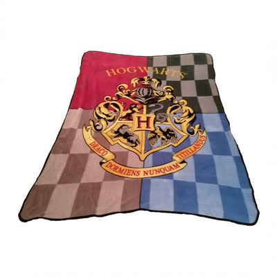 Kinderdecke Fleecedecke farbiges Hogwarts Wappen - Magische Harry Potter Decke, Harry Potter