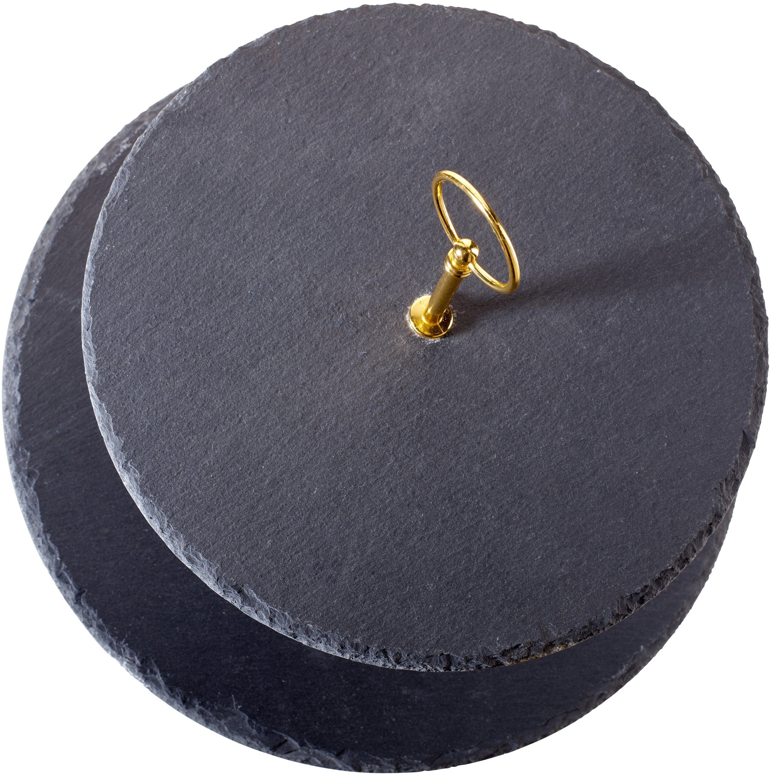 ECHTWERK Etagere Schiefer Etagere, Schiefer, für Gebäck, Obst, Käse und Dessert aus Naturschiefer mit Metallgriff