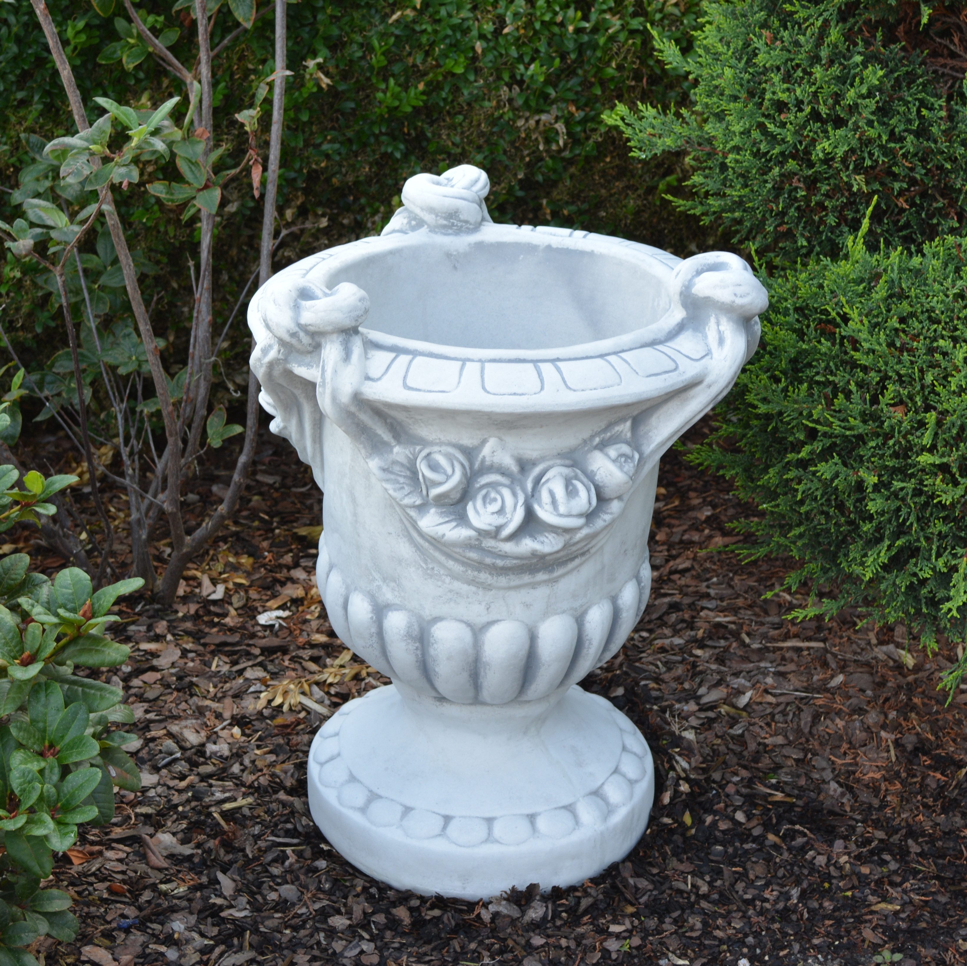 gartendekoparadies.de Плантатор Blumentopf mit Rosenmuster Pflanzgefäß, H. 51 cm, 12 Liter, 37 kg, Frostsicher