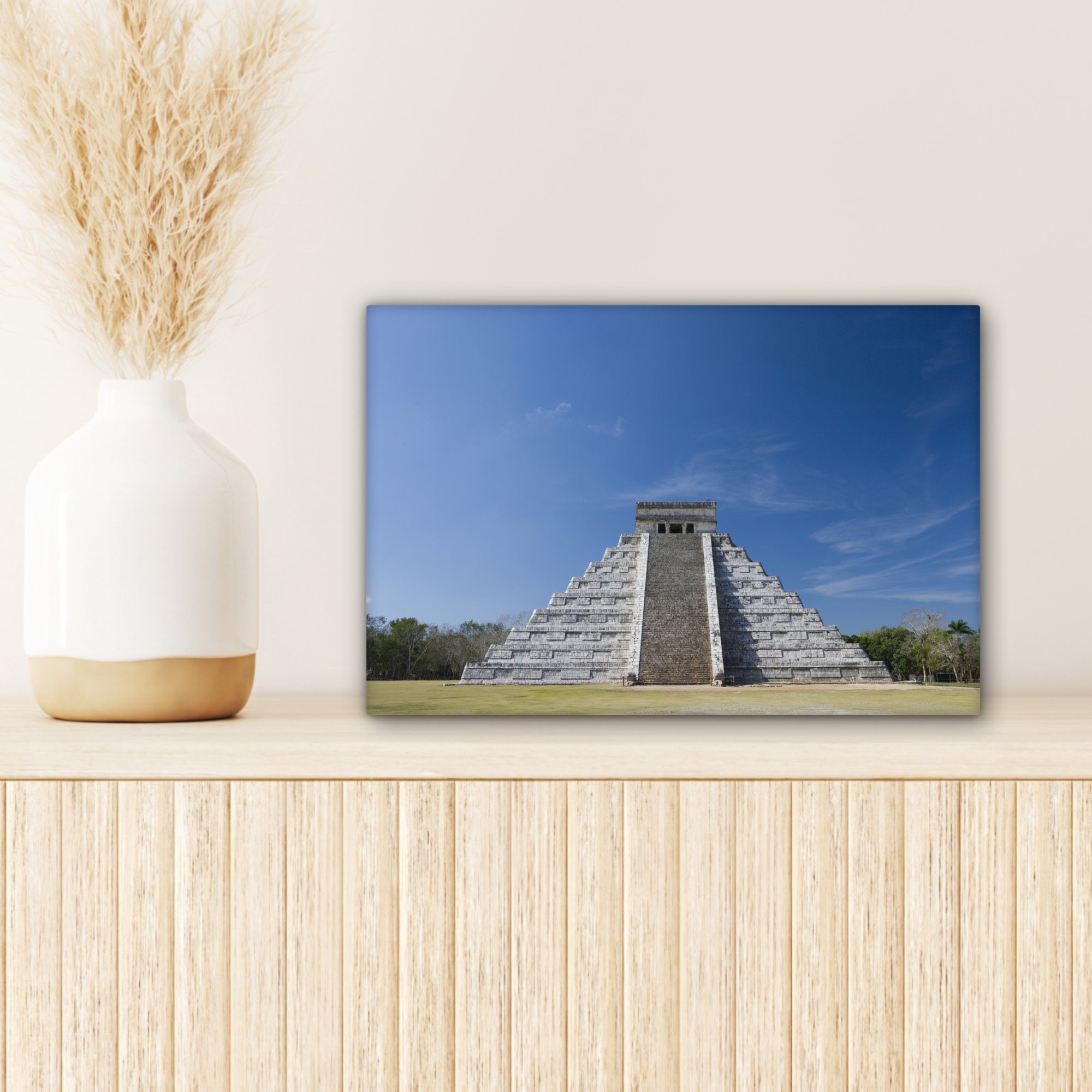 Aufhängefertig, St), cm Eine 30x20 Wandbild Wanddeko, Leinwandbilder, Leinwandbild Pyramide OneMillionCanvasses® (1 in Mexiko,