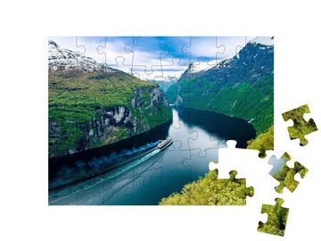 puzzleYOU Puzzle Schöne Natur Norwegens: Geirangerfjord, 48 Puzzleteile, puzzleYOU-Kollektionen Fjorde, Skandinavien