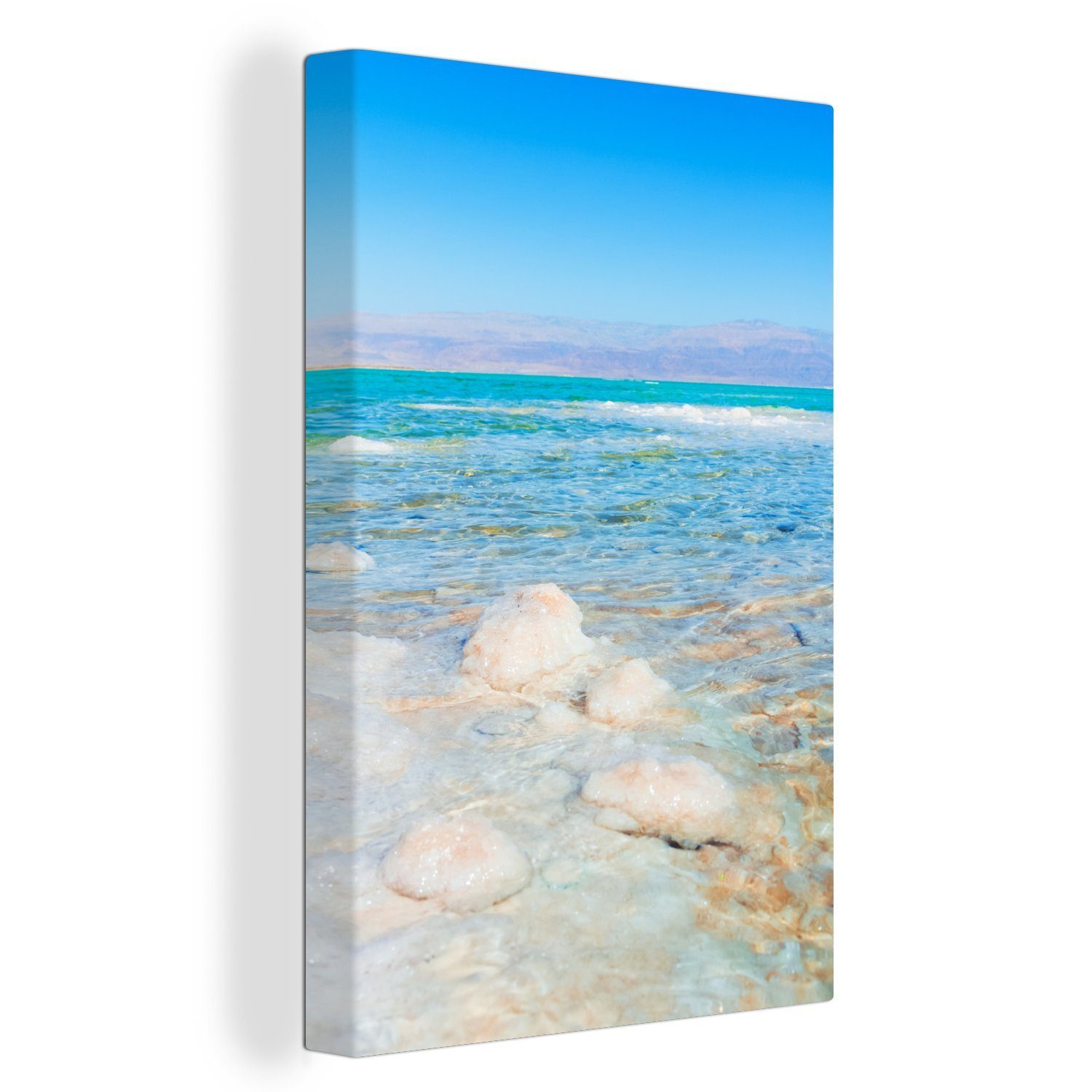OneMillionCanvasses® Leinwandbild Salzkristalle - Totes Meer - Jordanien, (1 St), Leinwandbild fertig bespannt inkl. Zackenaufhänger, Gemälde, 20x30 cm