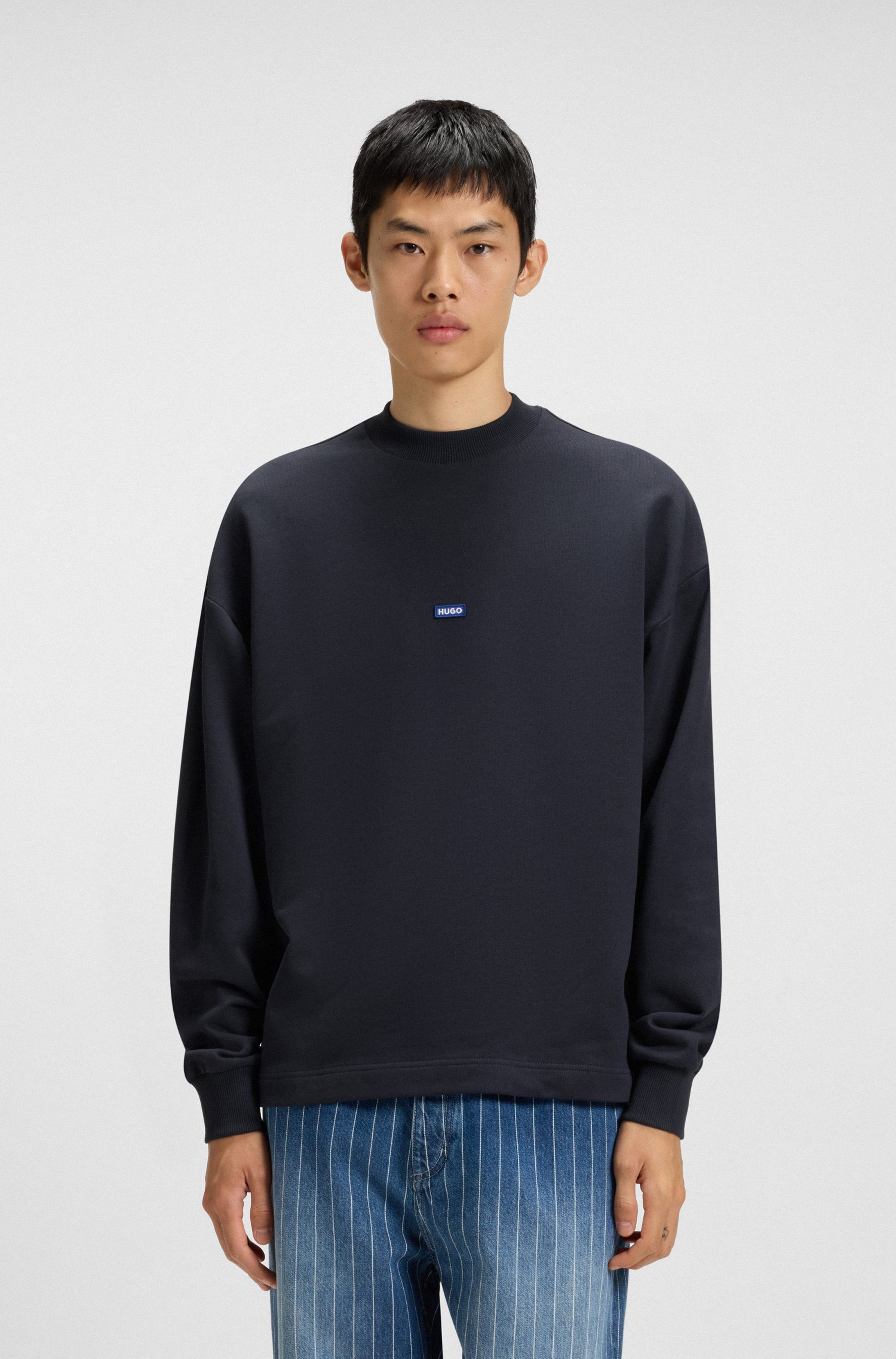 HUGO Blue Sweatshirt Nedro Rundhalsausschnitt, Regular Fit, Logo-Patch günstig online kaufen