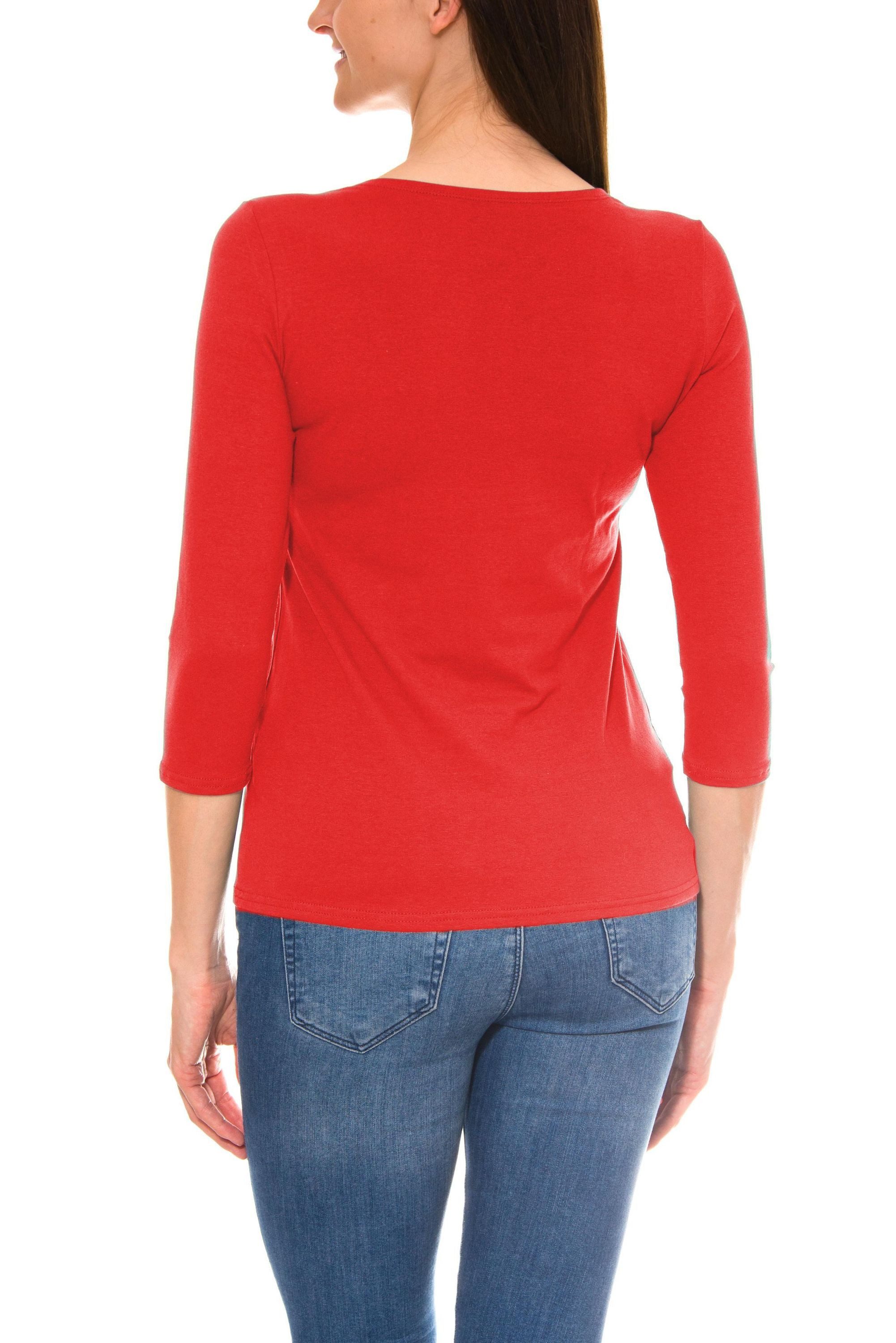 Alkato Longshirt Alkato Damen Shirt 3/4 Arm mit Rundhals