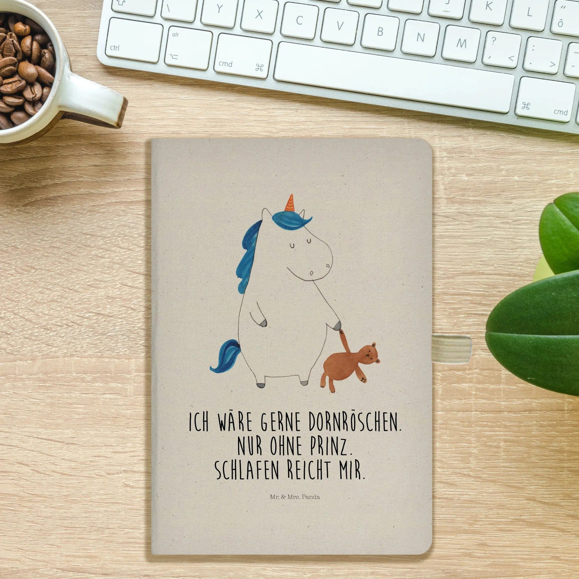 Thumbnail - Mr. & Mrs. Panda Notizbuch Einhorn Teddy - Transparent - Geschenk, Unicorn, Einhörner, Single, N Mr. & Mrs. Panda, Inspi...