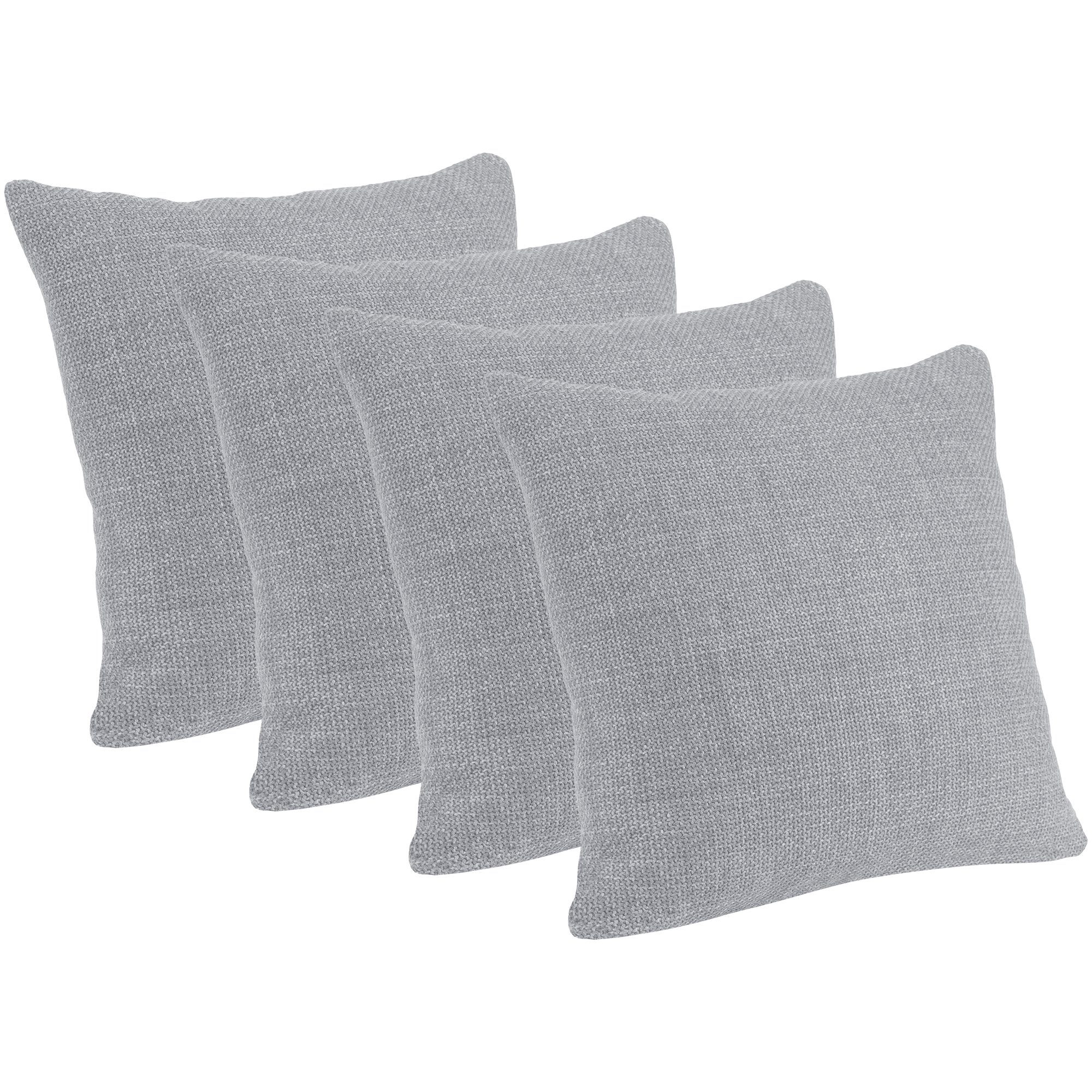 Selfitex Dekokissen 4er Set 40x40cm inkl. Füllkissen, edler Struktur Polsterstoff, für Sofa, Couch, Bett oder als Polster jeglicher Art
