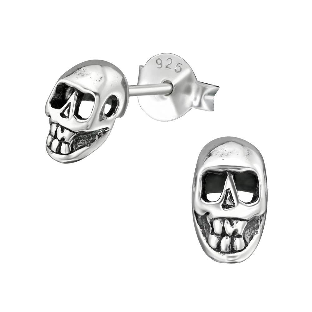 BUNGSA Ohrstecker-Set Ohrstecker Totenkopf aus 925 Silber Unisex (1 Paar (2 Stück), 2-tlg), Ohrschmuck Ohrringe