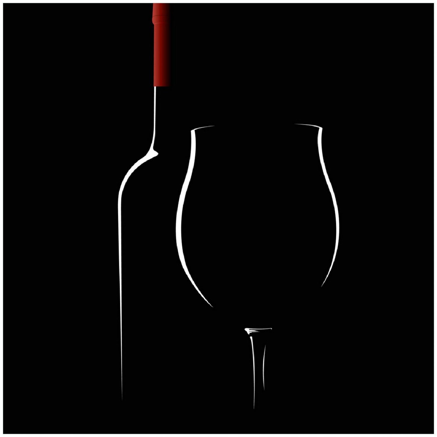 Wallario Glasbild, Rotwein bei Nacht, in günstig online kaufen