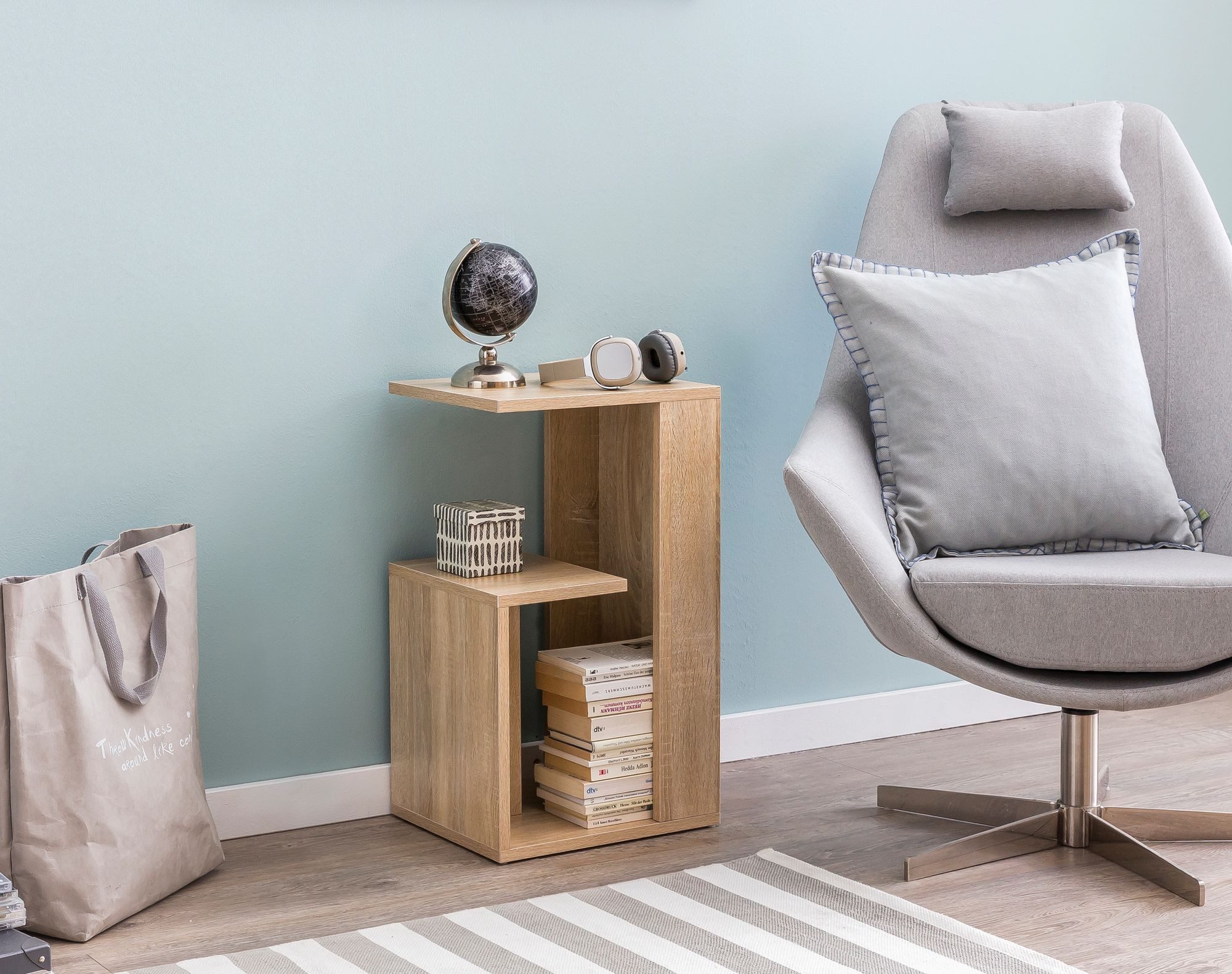 FINEBUY Beistelltisch SuVa13503_1 Holz Anstelltisch Couchtisch Klein Sofati günstig online kaufen