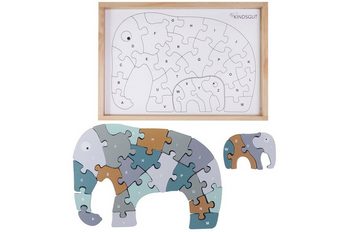 KINDSGUT Puzzle Buchstaben-Puzzle Elefant, 26 Puzzleteile, Lern-Spielzeug, Motorik, Lern-Puzzle aus Holz