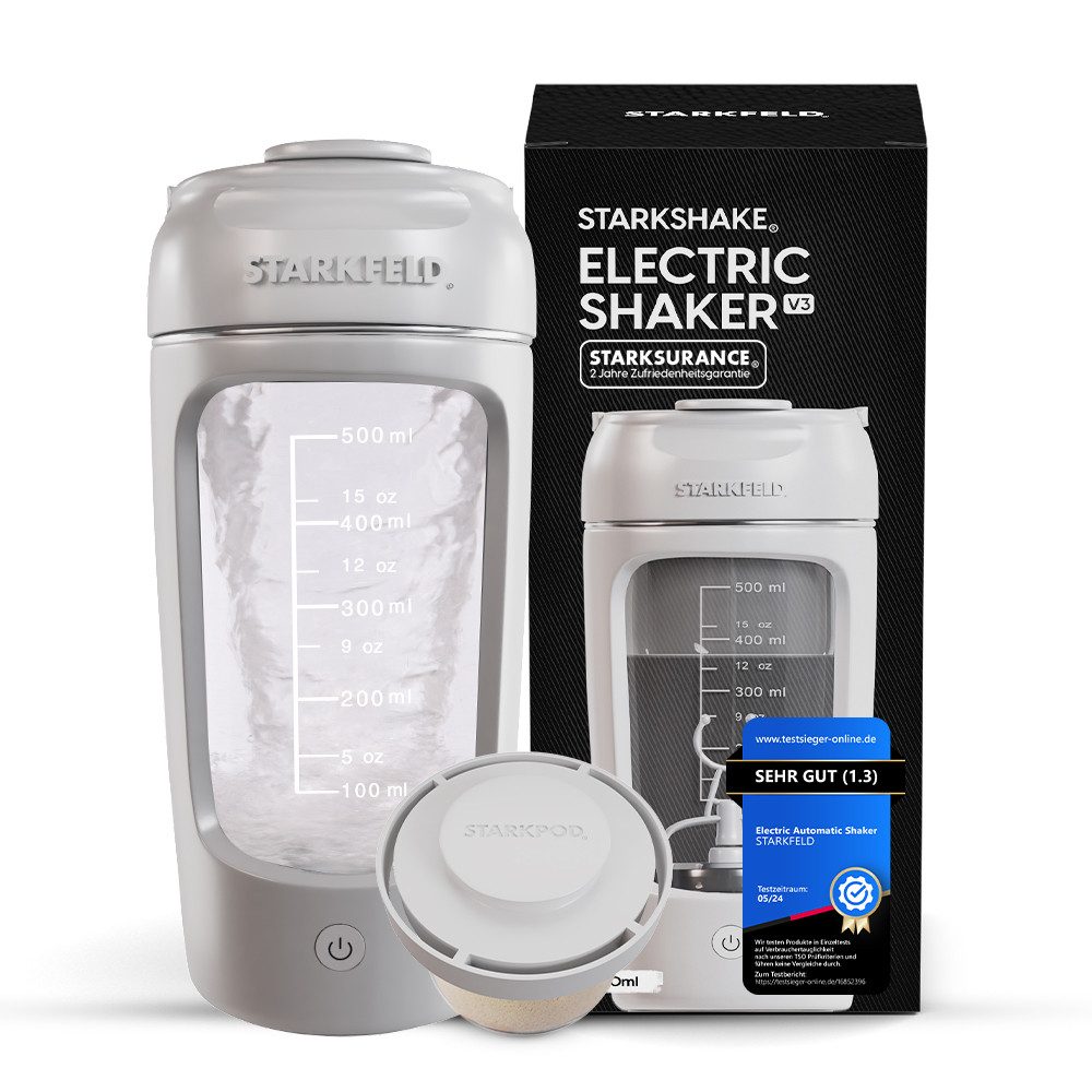 STARKFELD Elektrischer Shaker STARKSHAKE® V3 – „ausgeziechnet als bester elektrischer Shaker“, 30 W, 650 ml, Selbstreinigend