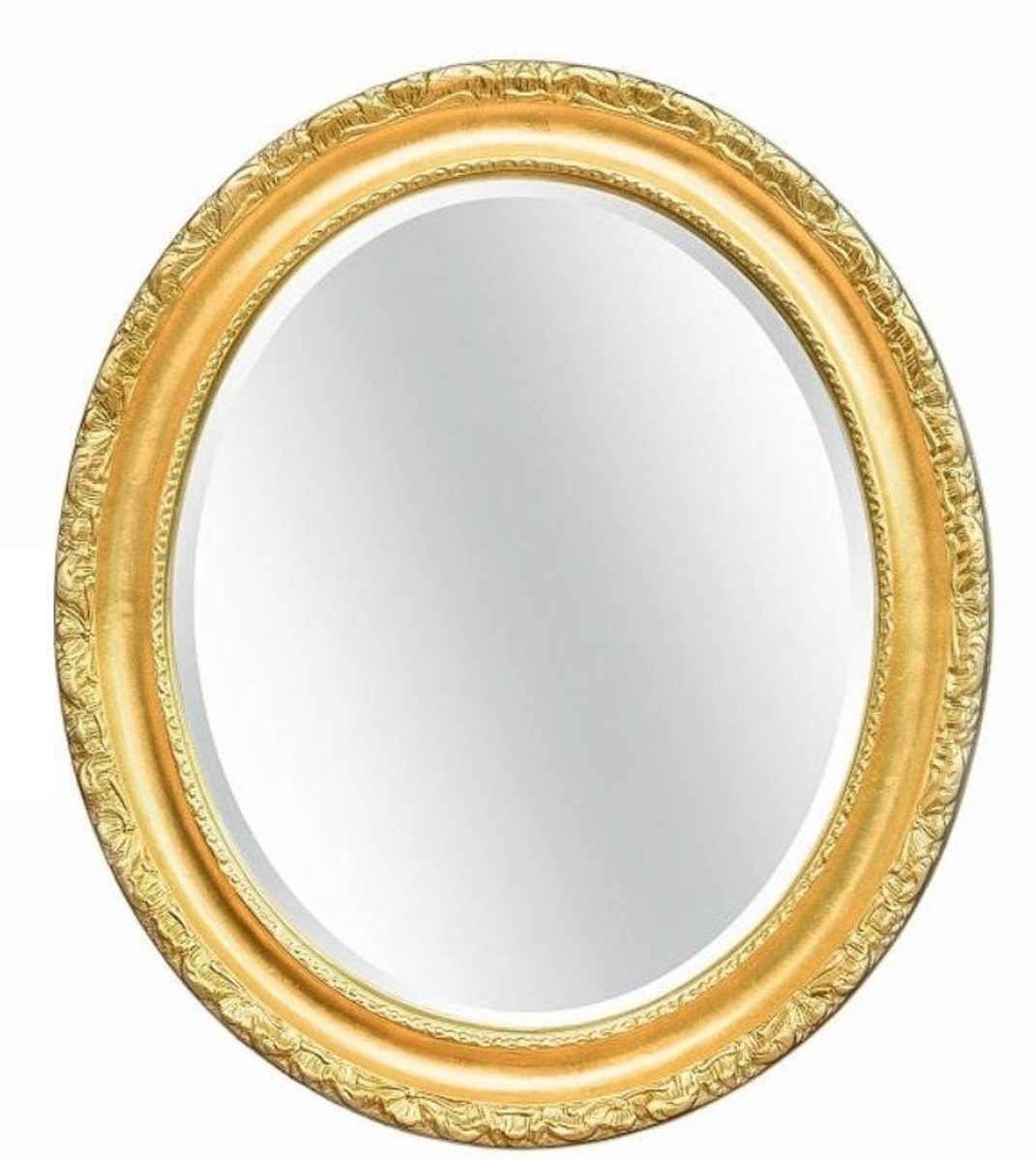 Casa Padrino Barockspiegel Luxus Barock Spiegel Gold 54 x 6 x H. 64 cm - Ovaler Wandspiegel im Barockstil - Barock Möbel