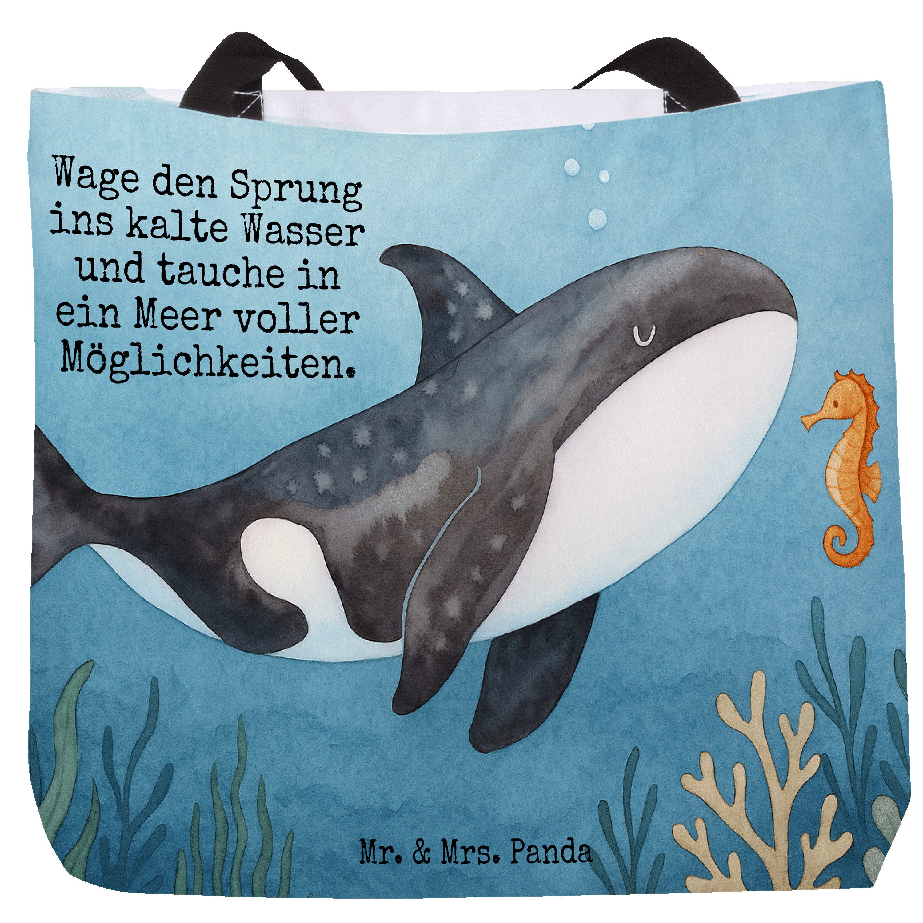 Shopper Orca Design, Reisetasche, Weiß, Tasche, Neustart, Einkaufstasche, Mee