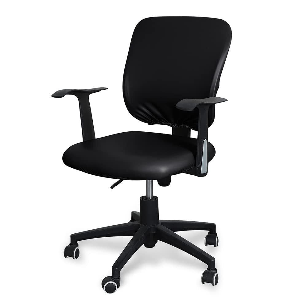 Agger Bürostuhlhusse Bürostuhlbezüge, PU-Leder-Stuhlbezug,abnehmbare und waschbare, Rückenlehnen- und Sitzkissenbezug,Stretch-Bezüge – Bild 5 von 5