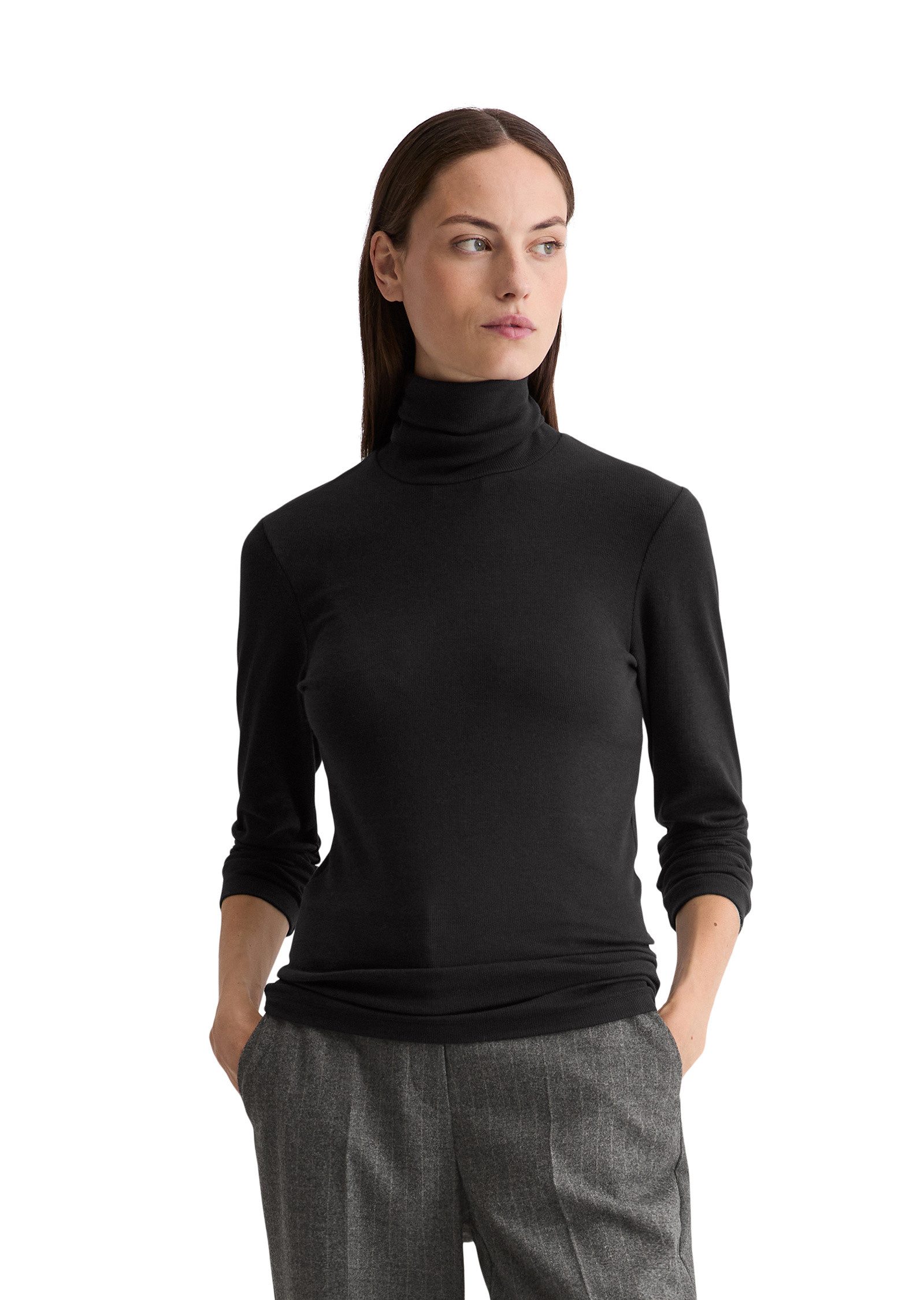 Marc O'Polo Langarmshirt aus soft geripptem günstig online kaufen