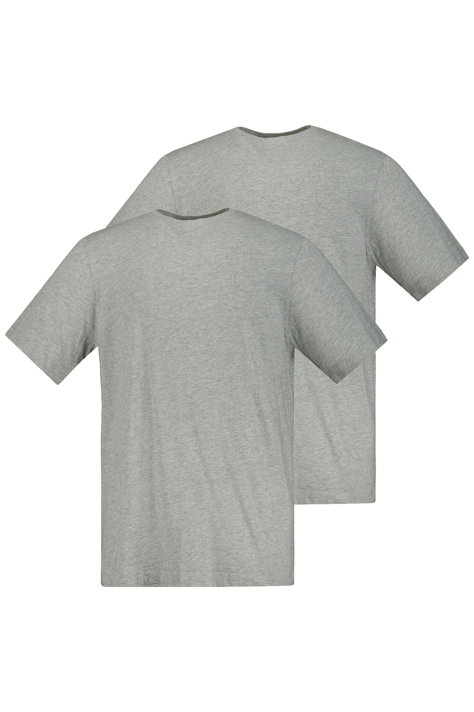 JP1880 T-Shirt T-Shirts melange Rundhals grau 2er-Pack Basic bis (2-tlg) 8XL