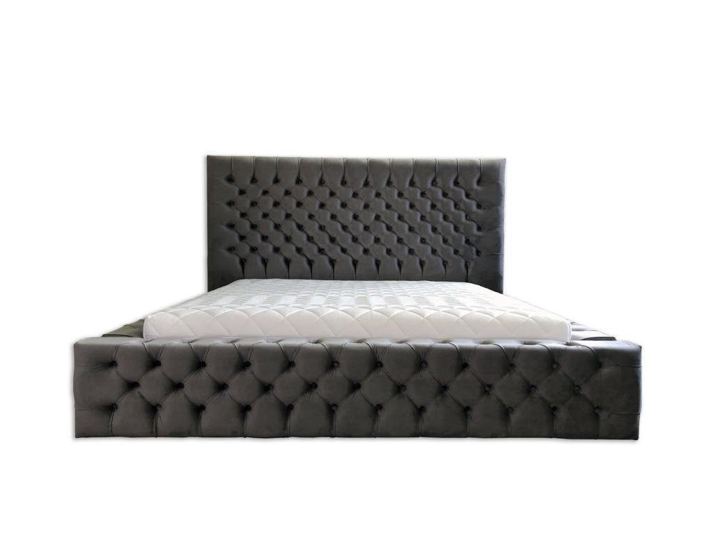 JVmoebel Bett Chesterfield Doppel Schlafzimmer Holzmöbel Design elegante Polsterung (1-tlg., 1x Bett), Made in Europa