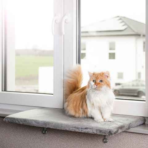 Canadian Cat Company Katzen-Hängematte Snuggly Place, hellgrau, 75x35x2cm, gepolsterte Liege - Aussichtsplattform für die Fensterbank
