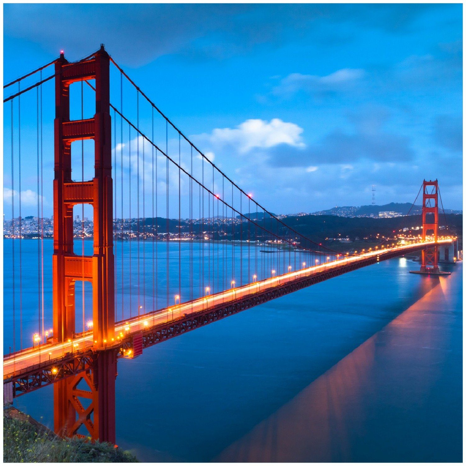 Wallario Memoboard Golden San USA Francisco Gate in Bridge