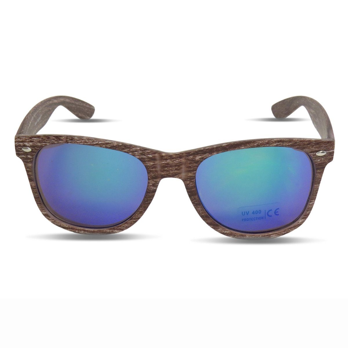 Sonia Originelli Sonnenbrille Sonnenbrille "Wooden Classic" Verspiegelt Brille Sommer Onesize dunkel