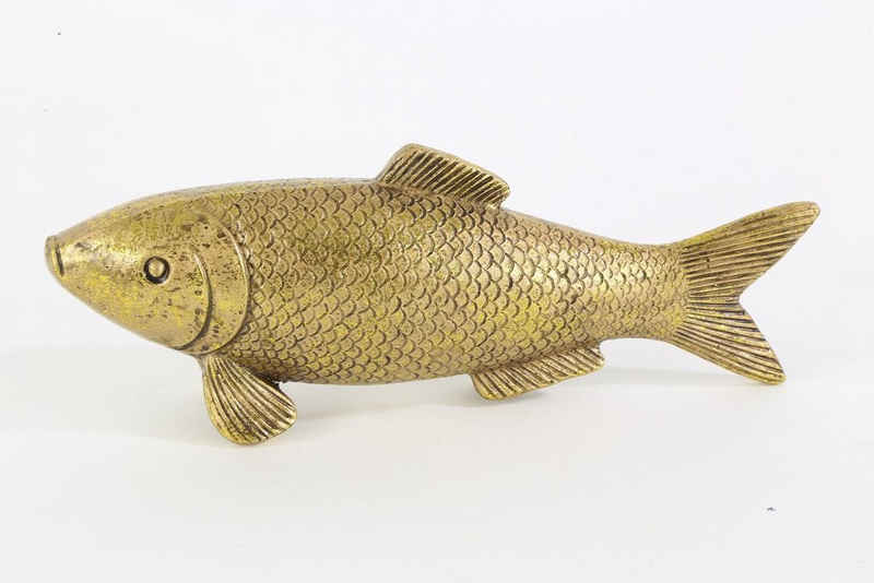 Parts4Living Dekofigur Polyresin Fisch Dekofisch Dekofigur Skulptur Tischdeko mit maritimem Charme gold 20x4x7,5 cm, stilvolles Design