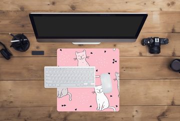MuchoWow Gaming Mauspad Katze - Haustiere - Mädchen - Design (1-St), Mousepad mit Rutschfester Unterseite, Gaming, 40x40 cm, XXL, Großes